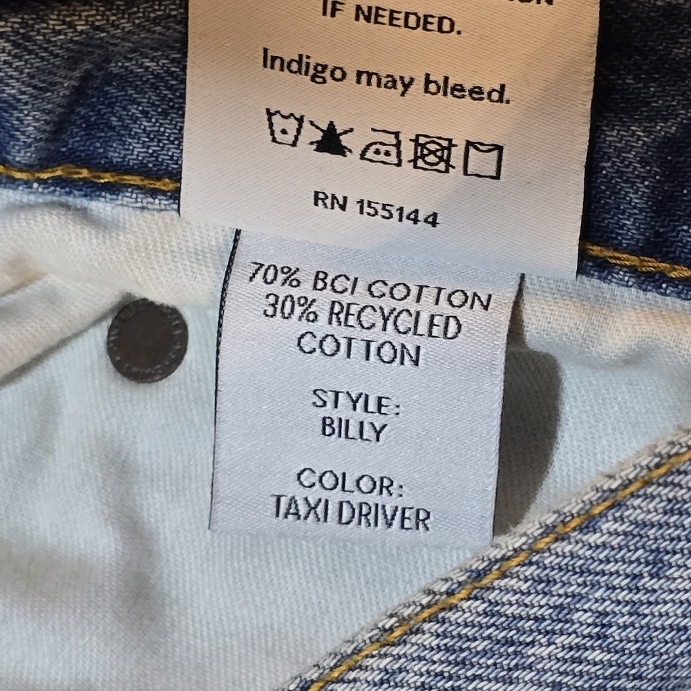 BOYISH By Her Billy Straight Denim Distressed Taxi Driver Button Fly, sz 32 - Picture 10 of 11